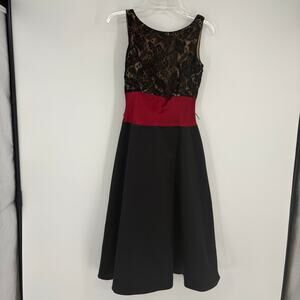 VTG Talbots Black & Red‎ A-Line Dress Size 4 Whimsigoth 90s Cocktail Party